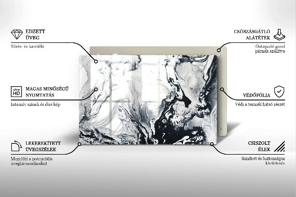 Piatto per candele con motivo ad inchiostro in stile astratto