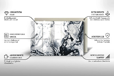 Piatto per candele con motivo ad inchiostro in stile astratto