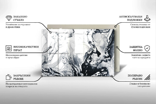 Piatto per candele con motivo ad inchiostro in stile astratto