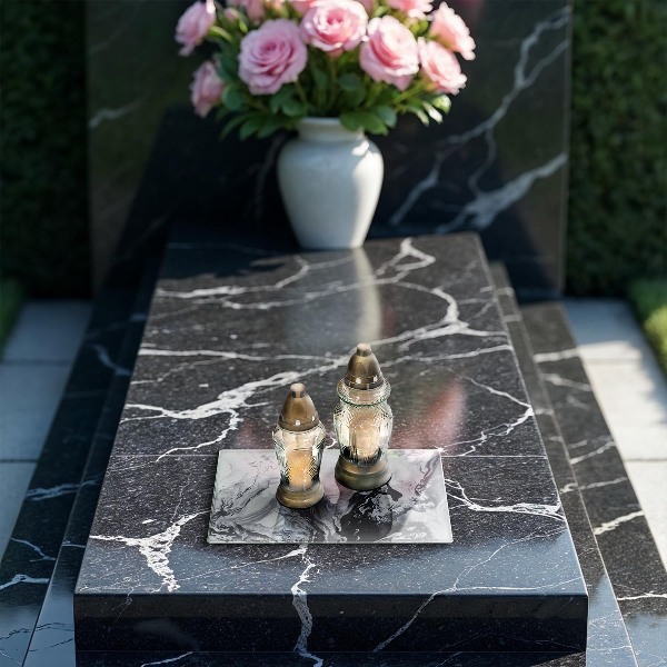 Piatto per candele con motivo ad inchiostro in stile astratto