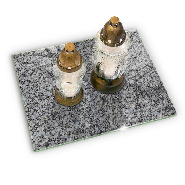 Piastra in vetro per candele tombali con struttura effetto pietra