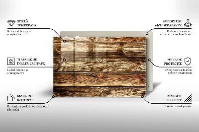 Piatto per candele con finitura a texture di assi di legno