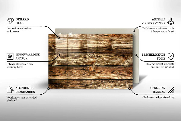 Piatto per candele con finitura a texture di assi di legno