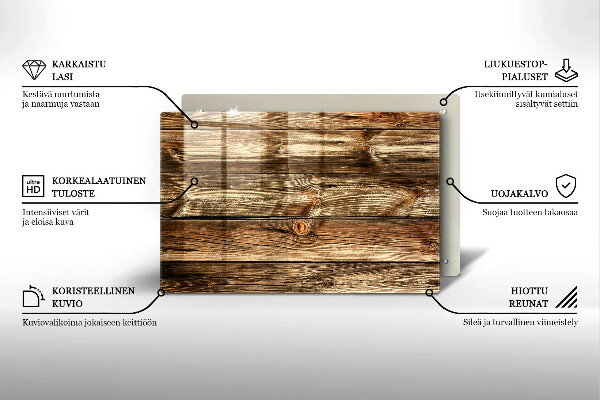 Piatto per candele con finitura a texture di assi di legno