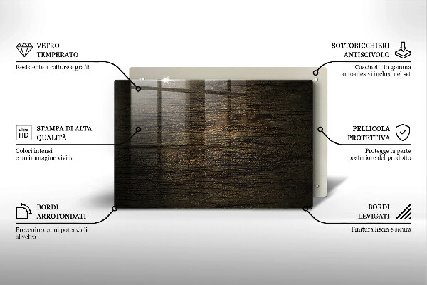 Piastra in vetro per candele tombali con motivo a corteccia dall'aspetto di legno