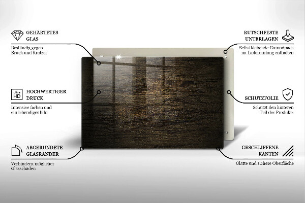 Piastra in vetro per candele tombali con motivo a corteccia dall'aspetto di legno