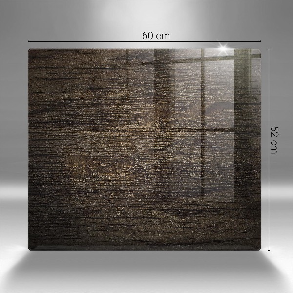 Piastra in vetro per candele tombali con motivo a corteccia dall'aspetto di legno