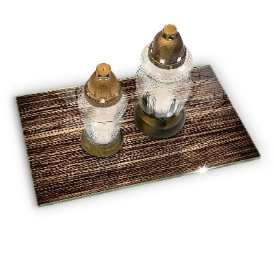 Piatto per candele con trama effetto legno
