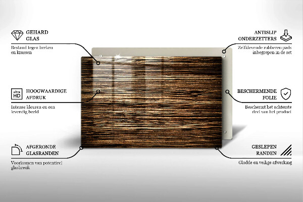 Piatto per candele con trama effetto legno