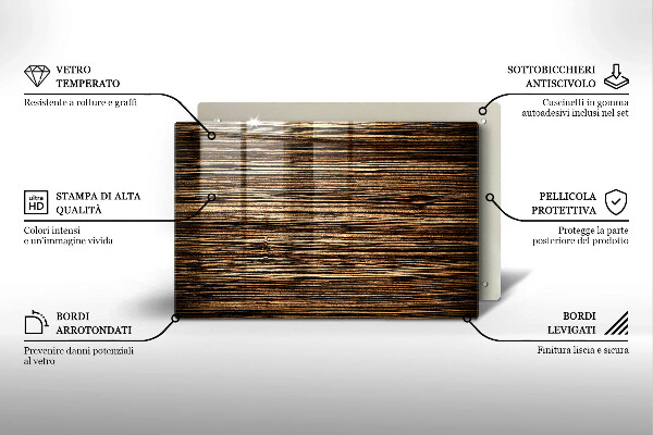 Piatto per candele con trama effetto legno