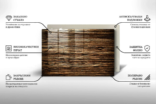 Piatto per candele con trama effetto legno