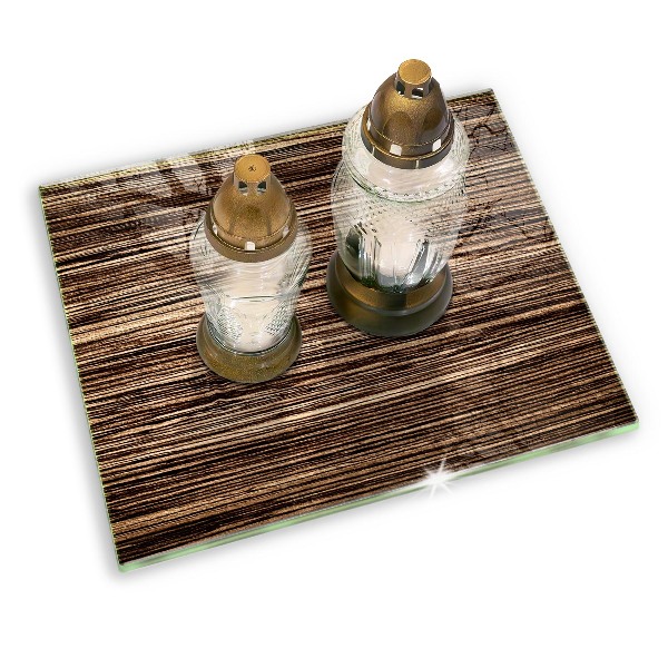 Piatto per candele con trama effetto legno