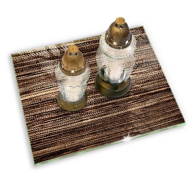 Piatto per candele con trama effetto legno