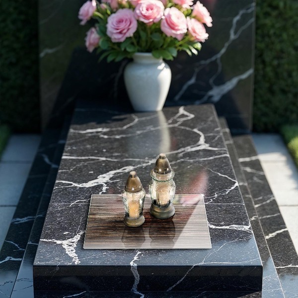 Piatto per candele con trama effetto legno