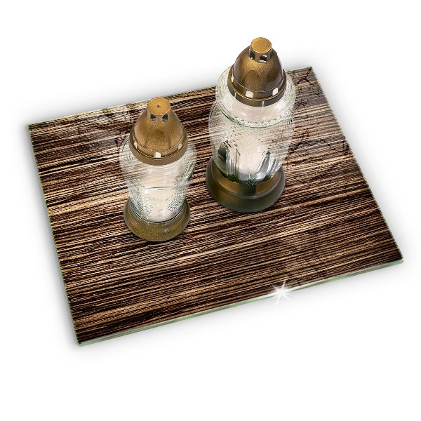 Piatto per candele con trama effetto legno