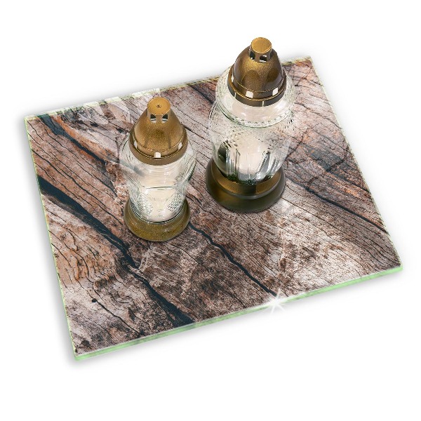 Piatto per candele con struttura in legno