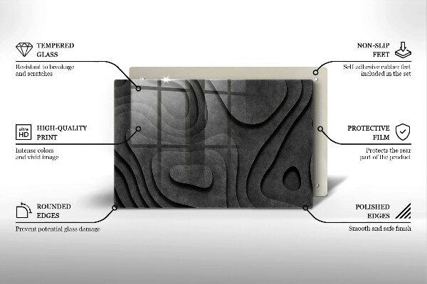 Piastra in vetro per candele tombali con motivo a forme di pietra 3D