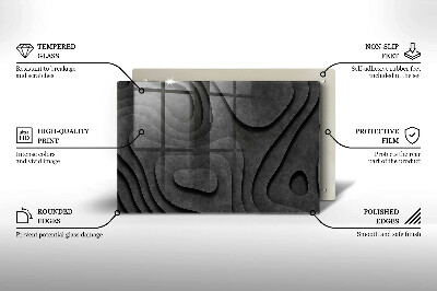 Piastra in vetro per candele tombali con motivo a forme di pietra 3D