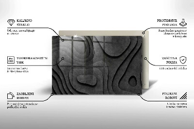 Piastra in vetro per candele tombali con motivo a forme di pietra 3D