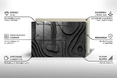 Piastra in vetro per candele tombali con motivo a forme di pietra 3D