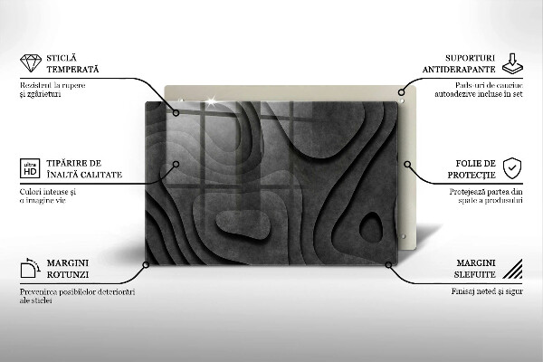 Piastra in vetro per candele tombali con motivo a forme di pietra 3D