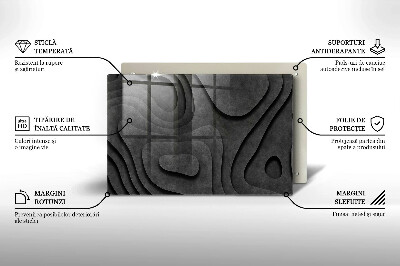Piastra in vetro per candele tombali con motivo a forme di pietra 3D