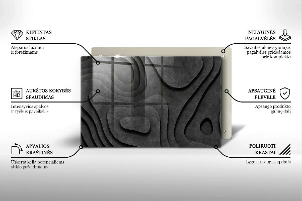 Piastra in vetro per candele tombali con motivo a forme di pietra 3D