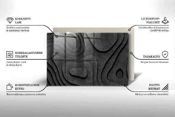 Piastra in vetro per candele tombali con motivo a forme di pietra 3D