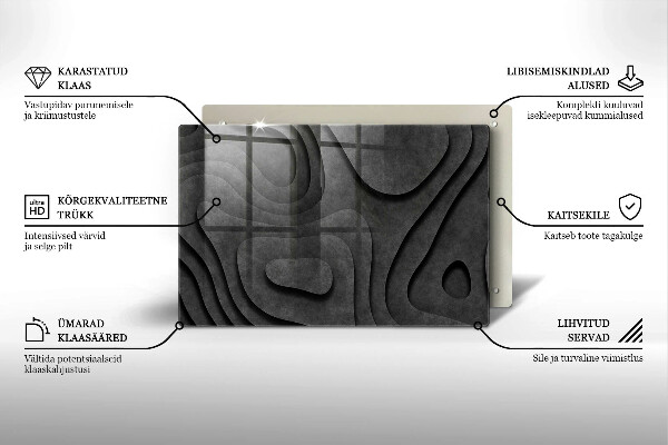 Piastra in vetro per candele tombali con motivo a forme di pietra 3D