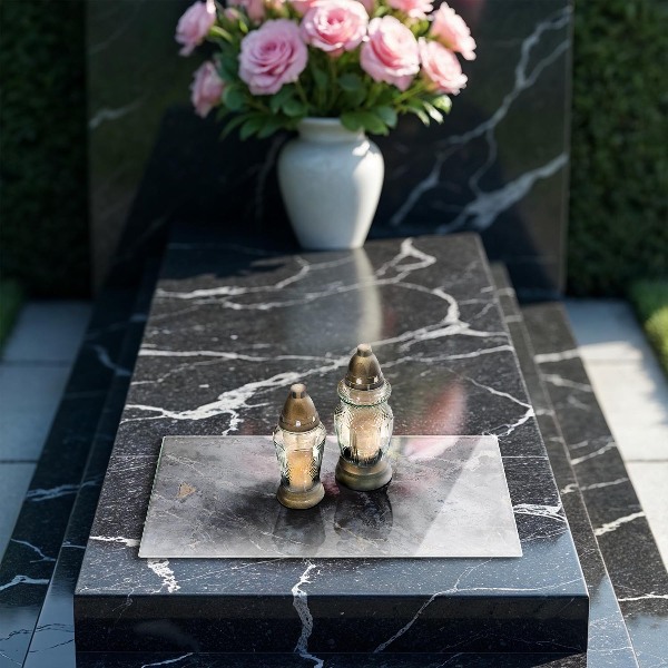 Piatto per candele con struttura in pietra