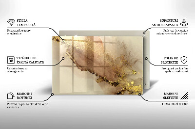 Piastra in vetro per candele tombali con motivo oro astratto