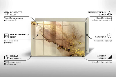 Piastra in vetro per candele tombali con motivo oro astratto