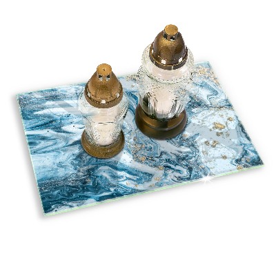 Piatto per candele con struttura dorata