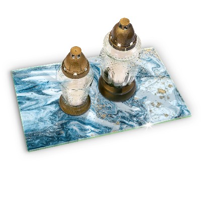 Piatto per candele con struttura dorata