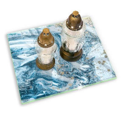 Piatto per candele con struttura dorata