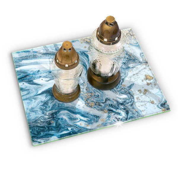 Piatto per candele con struttura dorata