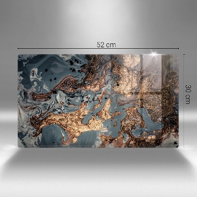 Piastra in vetro per candele tombali con motivo a struttura rocciosa dorata