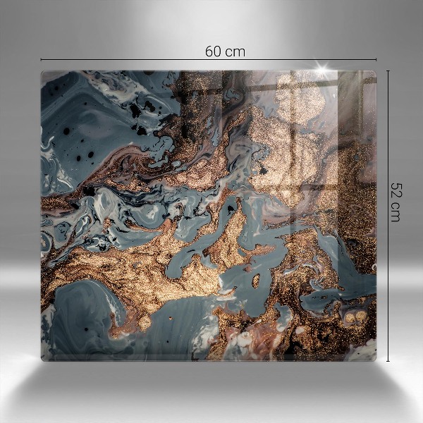 Piastra in vetro per candele tombali con motivo a struttura rocciosa dorata