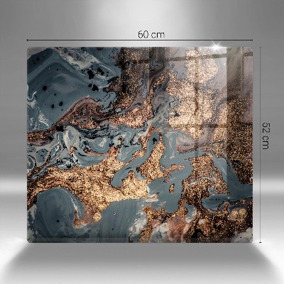 Piastra in vetro per candele tombali con motivo a struttura rocciosa dorata