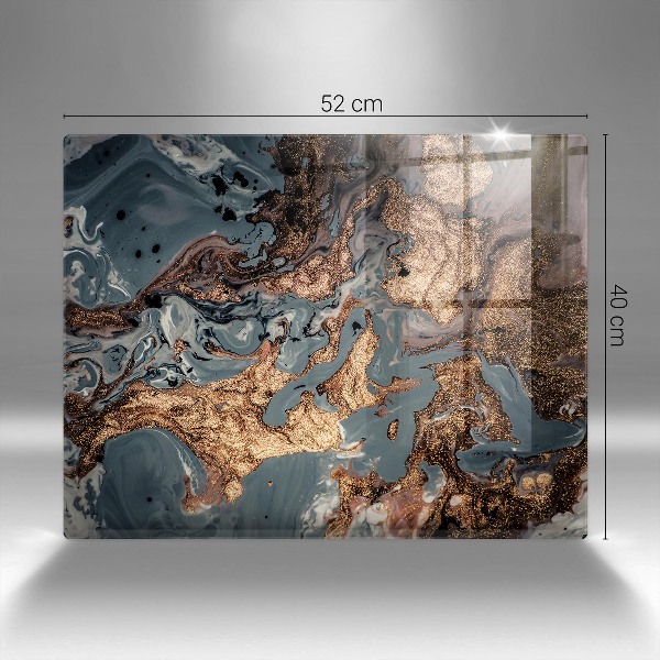 Piastra in vetro per candele tombali con motivo a struttura rocciosa dorata