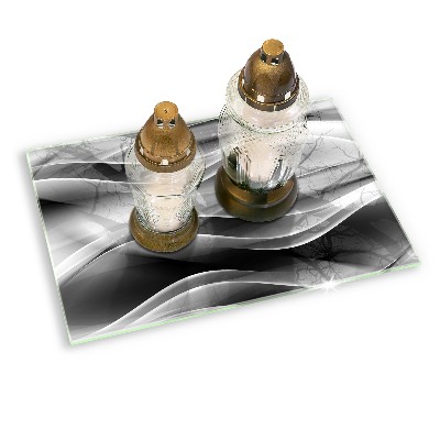 Piastra in vetro per candele tombali con motivo a linee delicate astratte