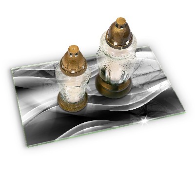Piastra in vetro per candele tombali con motivo a linee delicate astratte