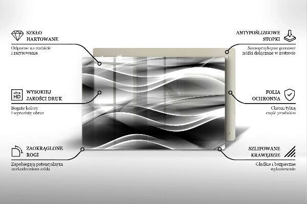 Piastra in vetro per candele tombali con motivo a linee delicate astratte