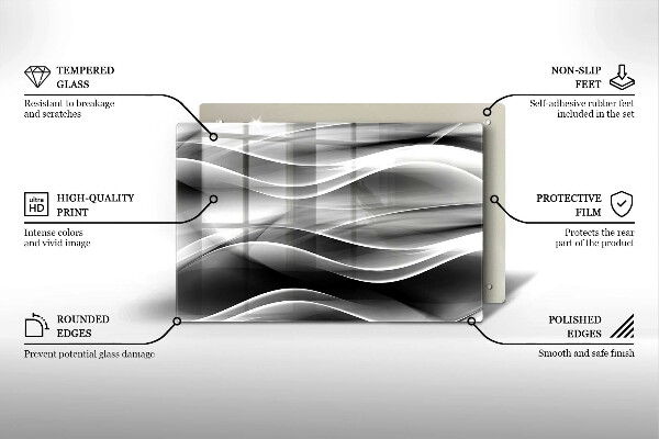 Piastra in vetro per candele tombali con motivo a linee delicate astratte