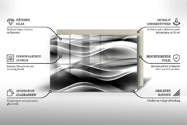 Piastra in vetro per candele tombali con motivo a linee delicate astratte