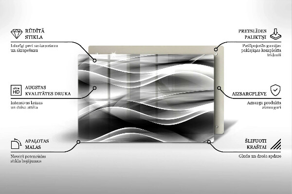 Piastra in vetro per candele tombali con motivo a linee delicate astratte