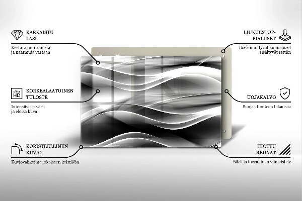 Piastra in vetro per candele tombali con motivo a linee delicate astratte