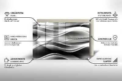 Piastra in vetro per candele tombali con motivo a linee delicate astratte