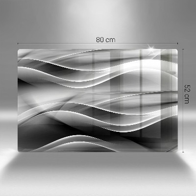 Piastra in vetro per candele tombali con motivo a linee delicate astratte