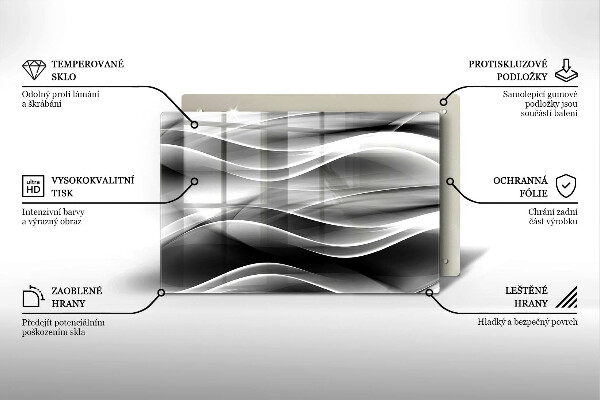 Piastra in vetro per candele tombali con motivo a linee delicate astratte